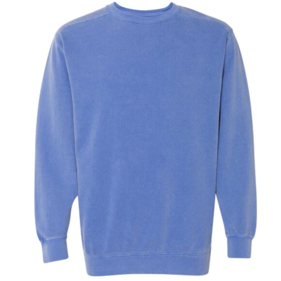 Comfort Colors Sweaters - Unisex Garment-Dyed Crewneck Sweatshirt - 1566 Flo Blue (various sizes)